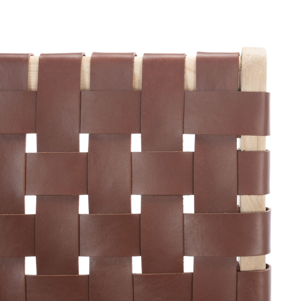 Safavieh Adah Leather Counter Stool, Cognac / Natural