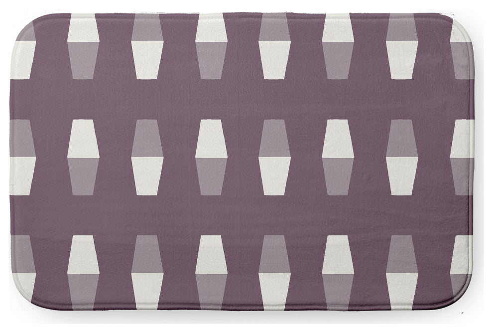 24" x 17" Bowling Pins Bathmat, Dusty Purple