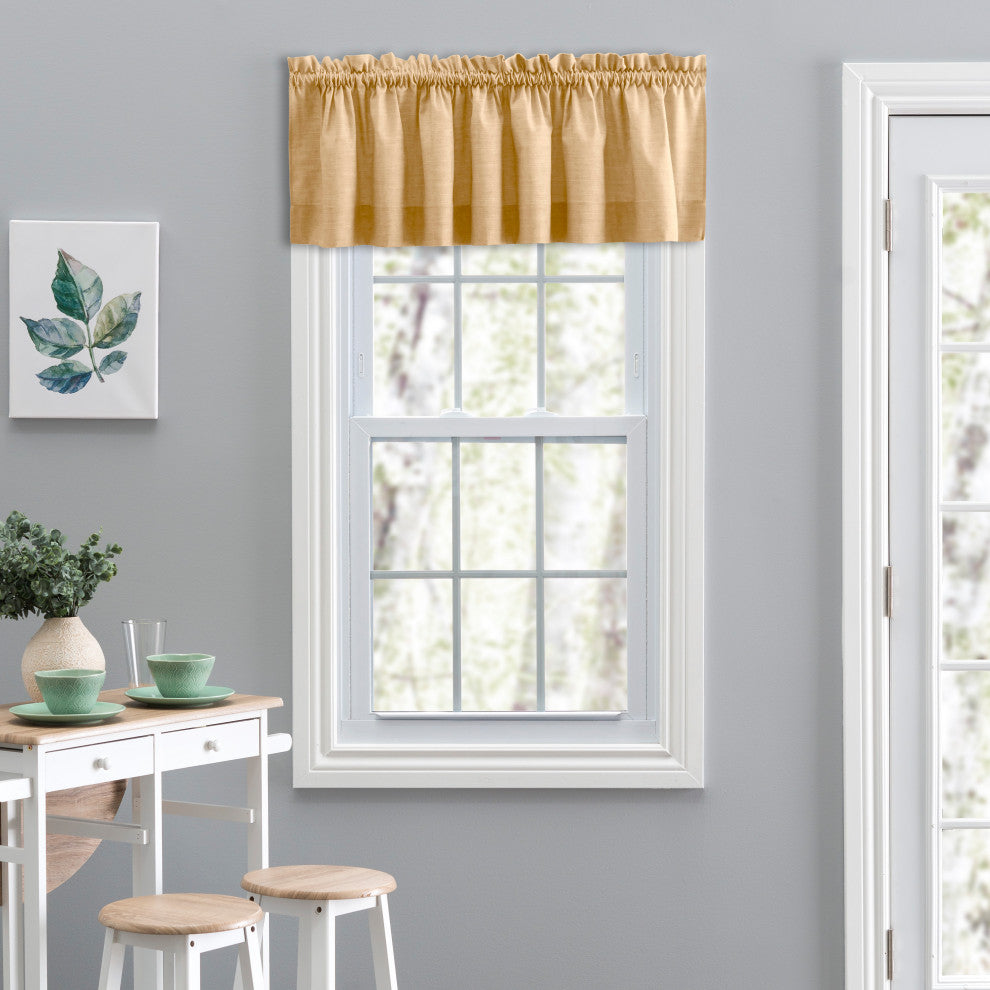 Lisa Solid 58" x 15" Tailored Valance, Butter