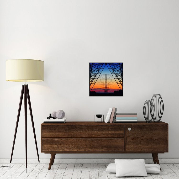 "Electric Coloured Sky" Framed Canvas Giclee by Riekus Reinders, 23x23"
