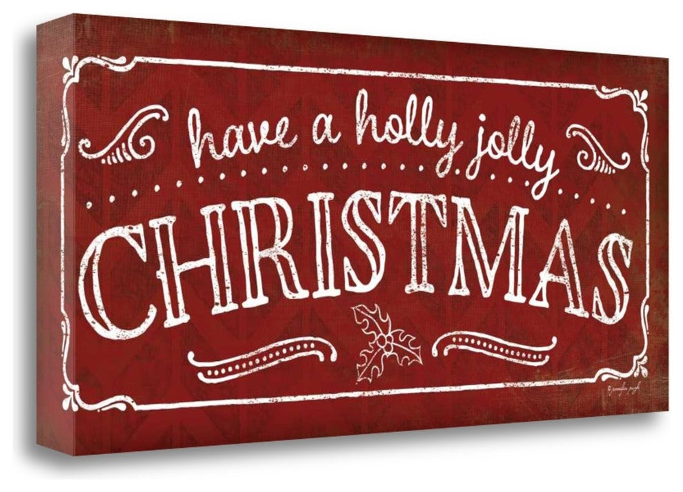 "Holly Jolly Christmas" By Jennifer Pugh, Giclee Print on Gallery Wrap Canvas