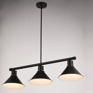 Akron 35.75" 3 Light Linear Chandelier Oil Rubbed Bronze and Matte White