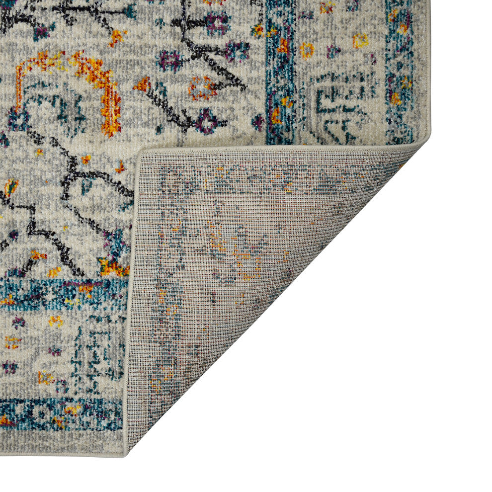 Montana Dyanne Runner, Ivory, 2'7" x 8', Bordered