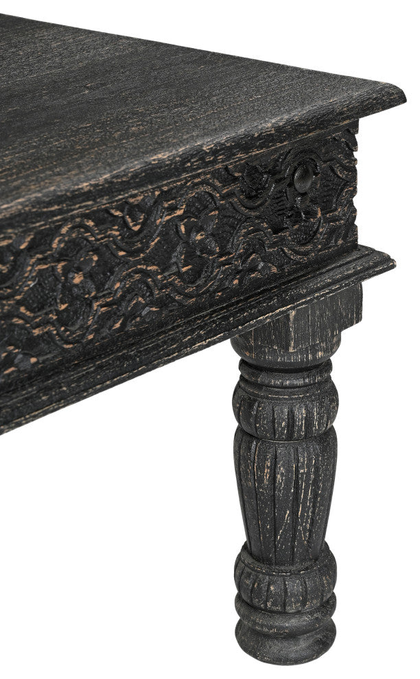 Wiley Carved Coffee Table, Black