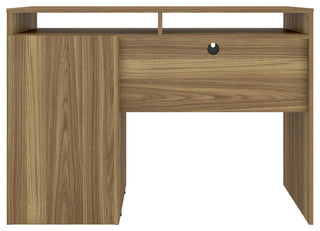 Techni Mobili Home Office Workstation With Storage, Gray, Walnut