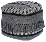 Brynn Square Gray Pouffe
