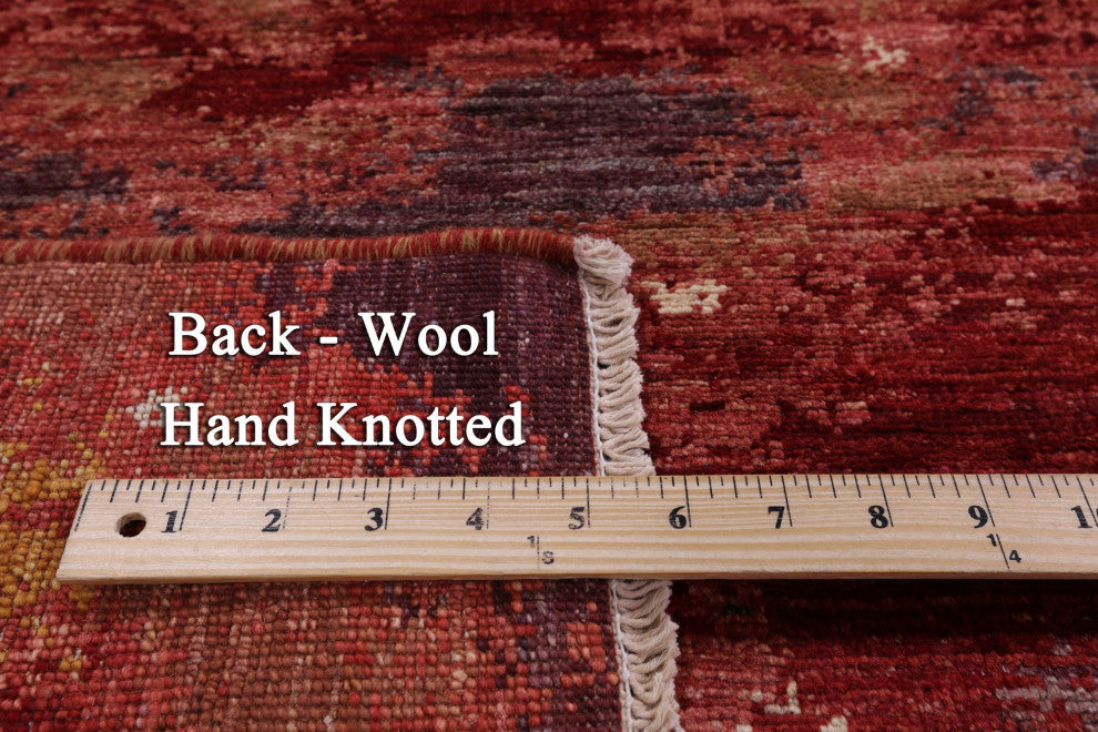 9' 0" X 11' 8" Hand Knotted Modern Abstract Wool Rug - Q12414