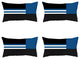 Set of 4 Blue and Black Lumbar Pillow Covers