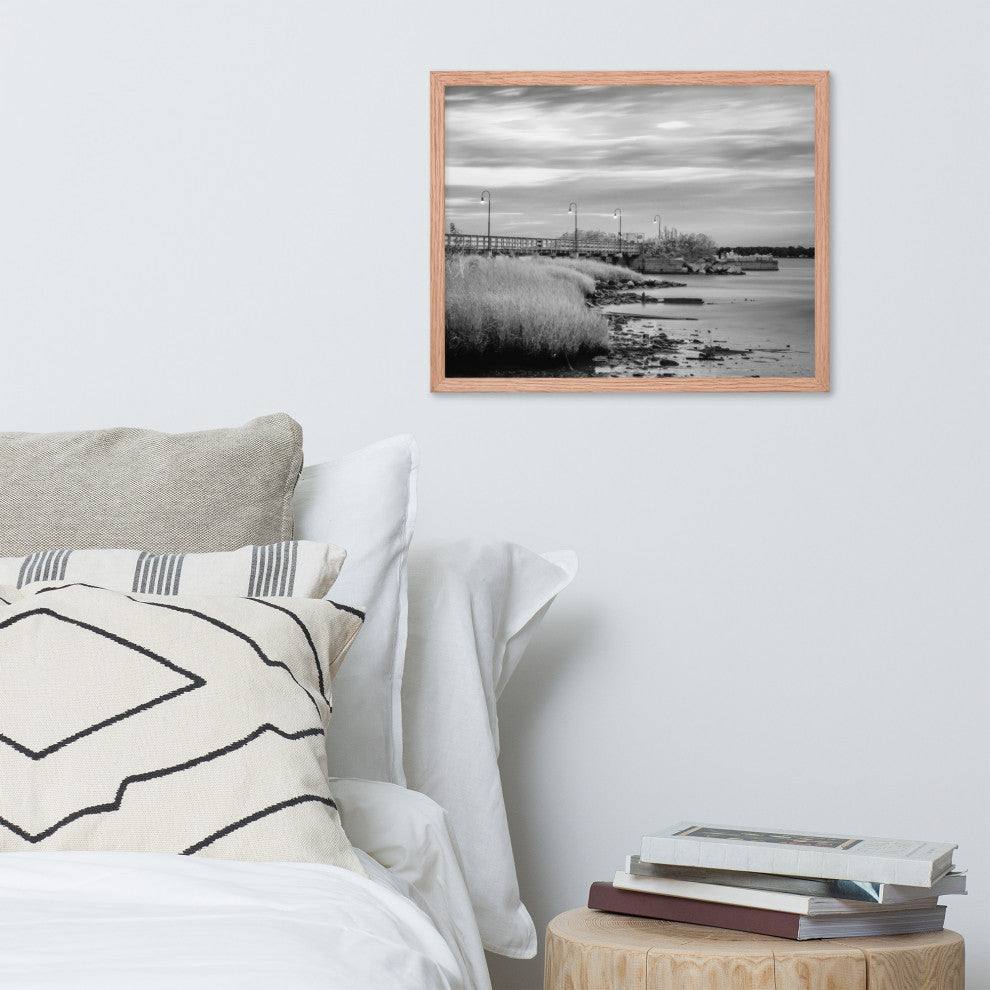 Historic New Castle 2 Coastal Landscape Framed Photo Paper Wall Art Prints, Red Oak, 16" X 20"