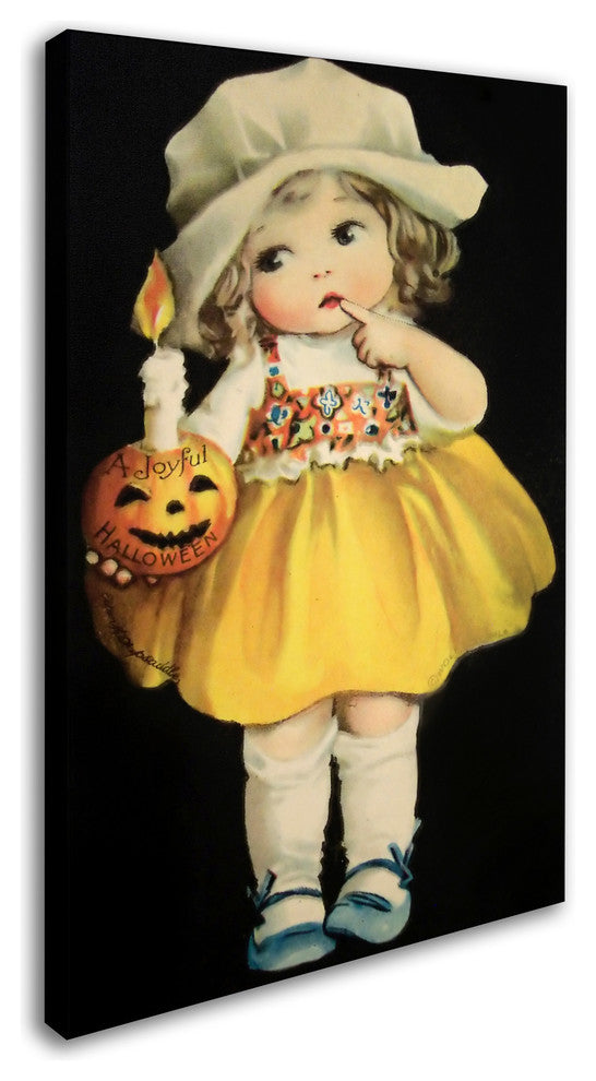 "Joyful Halloween Yellow Dress" by Vintage Apple Collection, Canvas Art