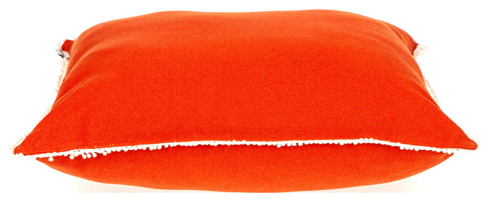 Parkland Collection Transitional Solid Orange Square 16" x 16" Pillow