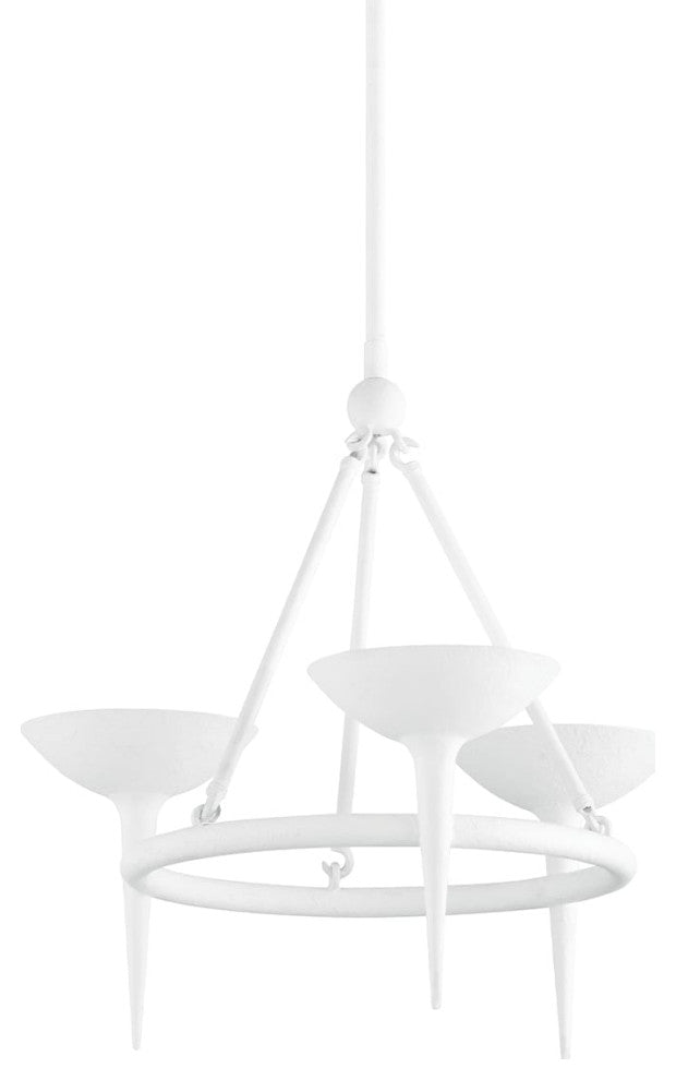 Cecilia 3 Light Chandelier, Gesso White