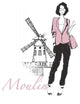 "French Chic IV Pink on White" Digital Paper Print by Avery Tillmon, 30"x37"