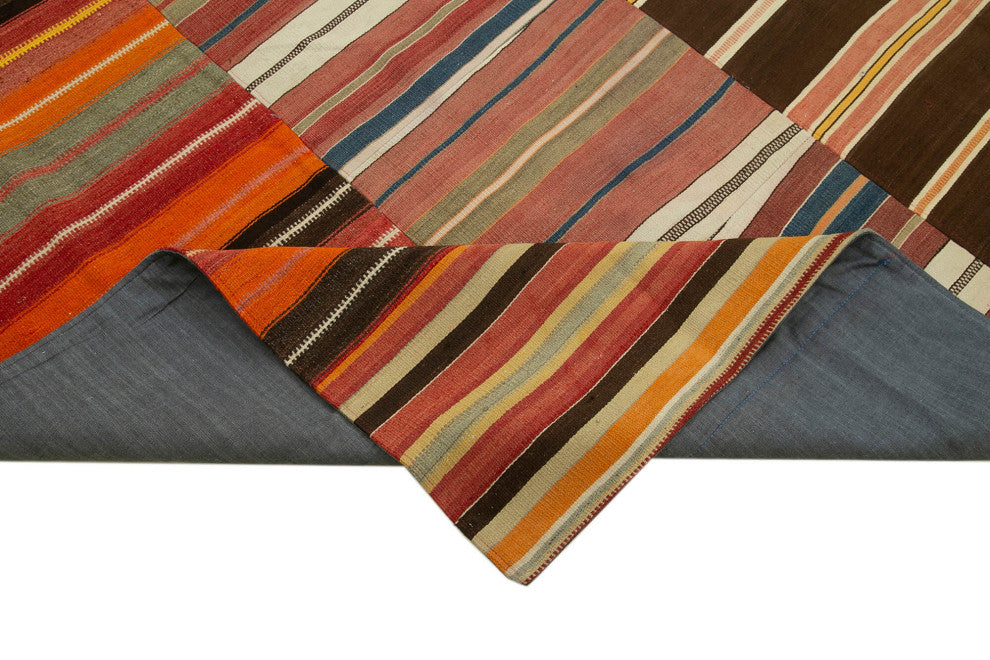 Rug N Carpet - Handmade Oriental 9' 5'' x 12' 10'' Tribal Patchwork Kilim Rug
