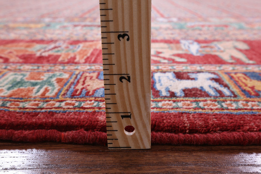 Handmade Antiqued Pazyryk Historical Design Wool Rug 8' 2" X 10' 2" Q7664
