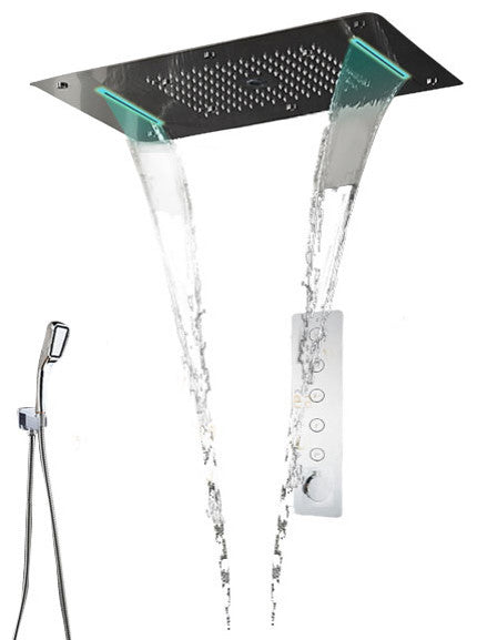 Led Rainfall Shower System, Handheld Shower, Vertical
