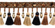 Black, Toast, Brown Braid 3" Beaded Tassel Fringe (By The Yard)