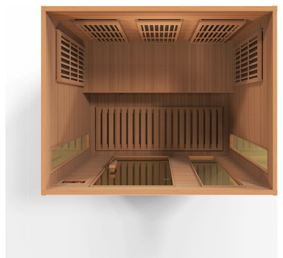 3-Person Near Zero Emf, Under 2Mg Far Infrared Sauna, Canadian Red Cedar