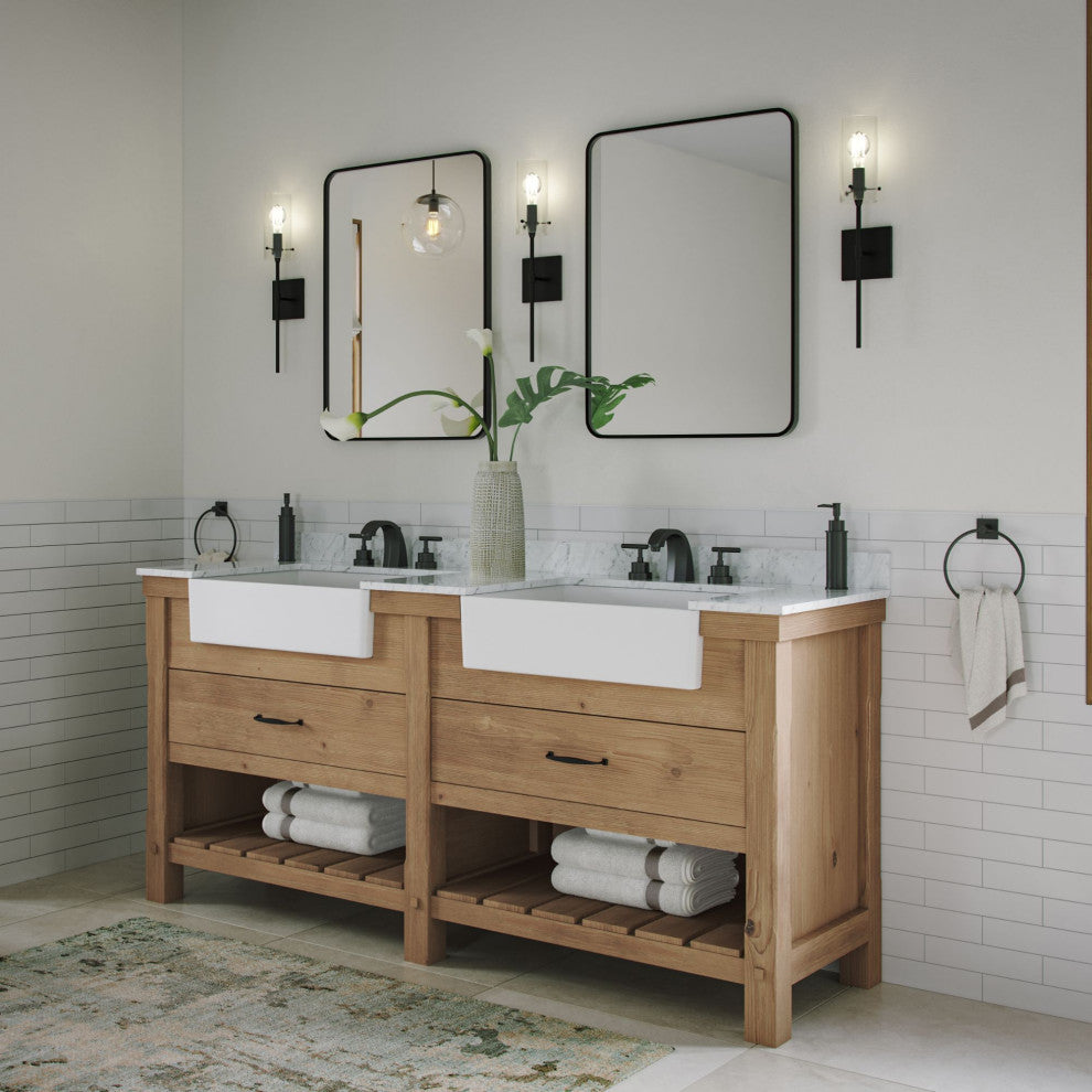 Bosque Bath Vanity, Weathered Fir, 72", Double Sink, Farmhouse, Freestanding