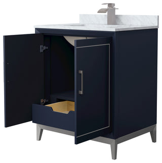 Marlena 30" Dark Blue Single Vanity, Top, Nickel Trim