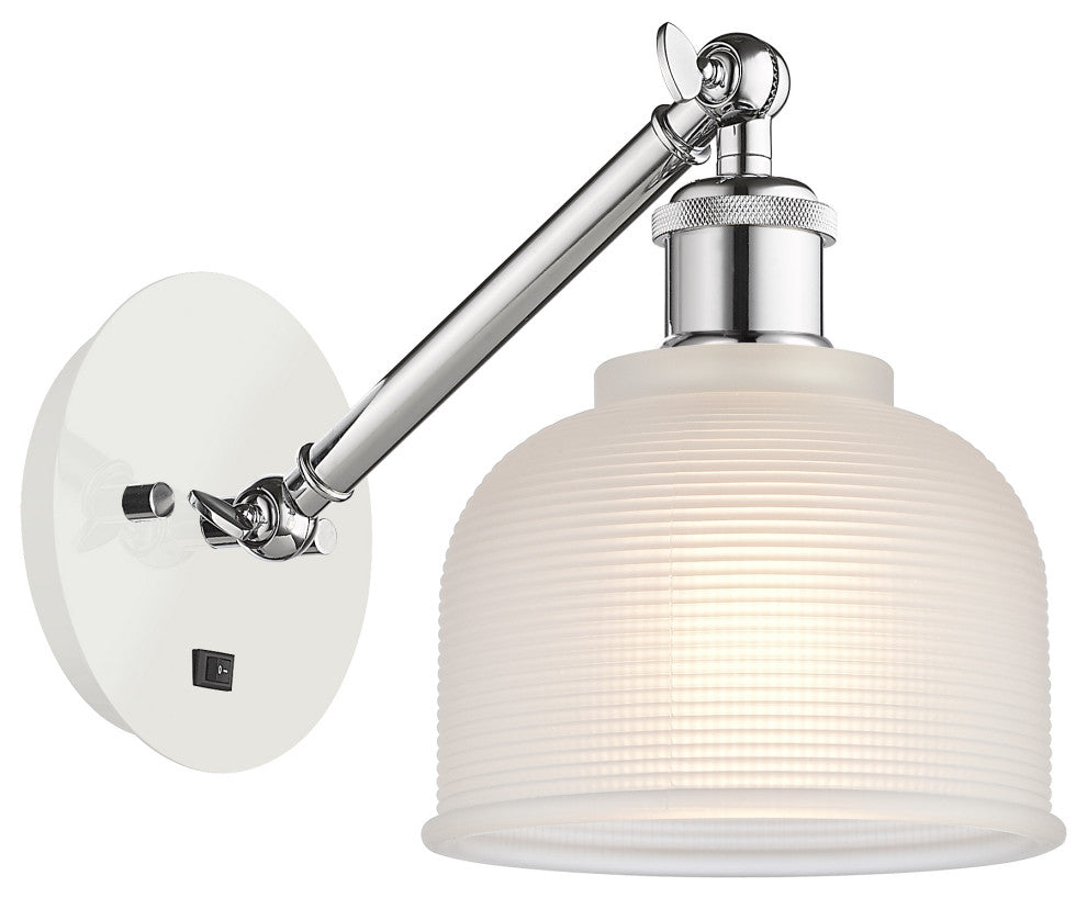 Innovations 317-1W-WPC-G411-LED 1-Light Sconce, White and Polished Chrome
