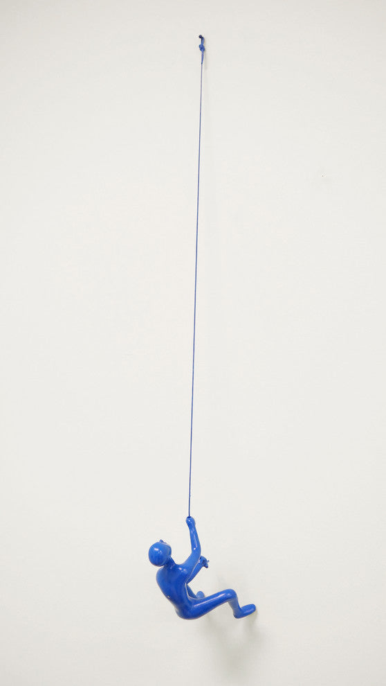 Climbing Man Wall Art, Blue