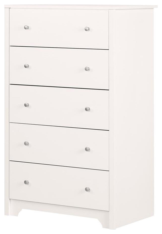 South Shore Breakwater 5 Drawer Chest in Pure White Finish