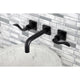 Kingston Brass KS6120DFL Two-Handle Wall Mount Bathroom Faucet, Matte Black