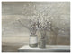 "Willow Still Life Gray Pots" Paper Art, 12"x16"