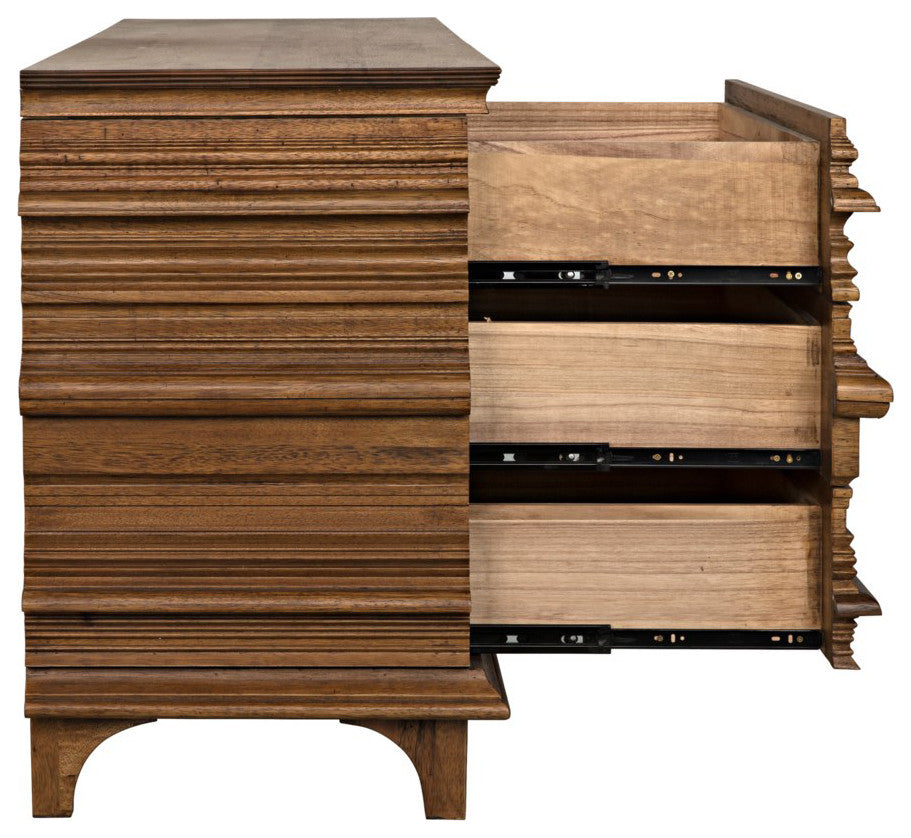 Noir Furniture, Bernard 6-Drawer Dresser, Dark Walnut