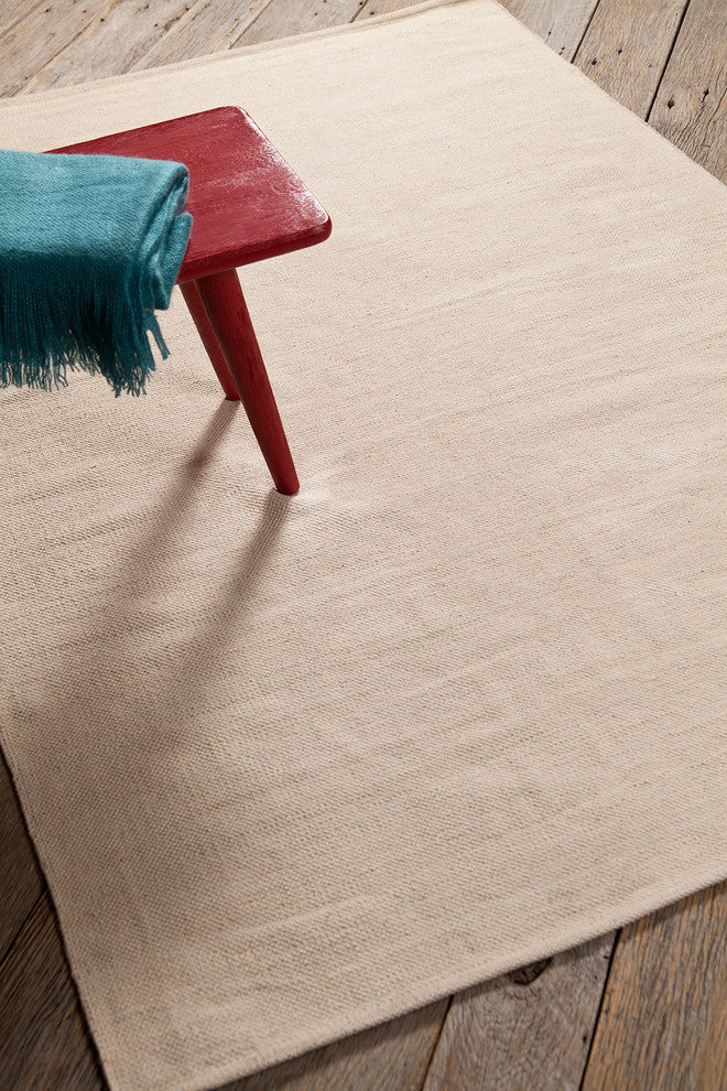 India Contemporary Area Rug, Ivory, 7'9"x10'6" Rectangle