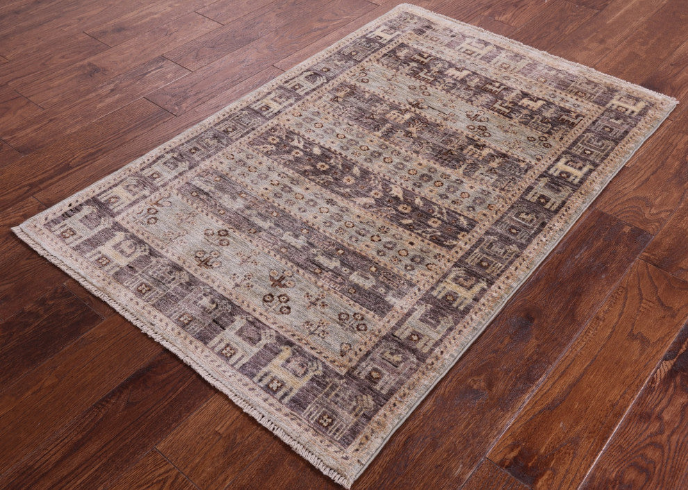 2' 8" X 4' 2" Handmade Tribal Persian Gabbeh Wool Rug Q9644