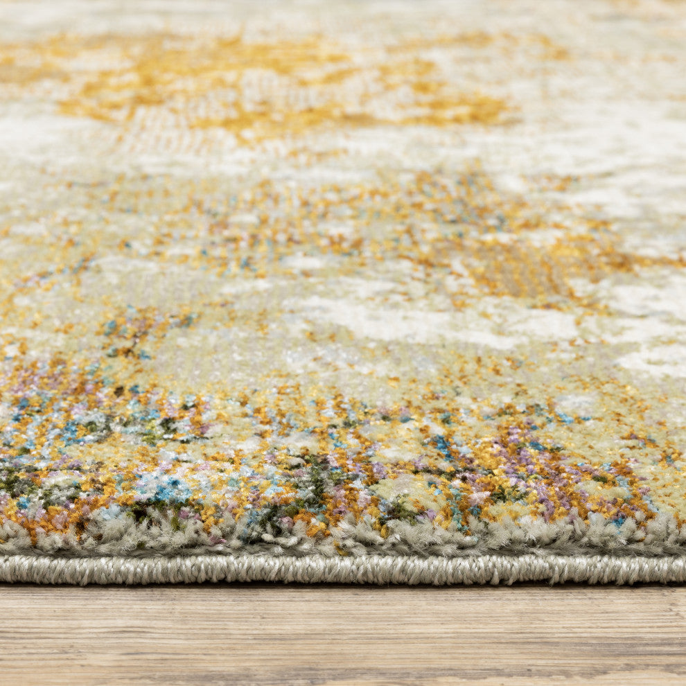 Elements Alabaster Gold/Beige Area Rug, 2'6"x12'