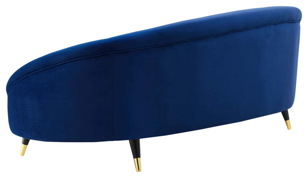 Sofa, Velvet, Blue Navy, Modern, Living Lounge Room Hotel Lobby Hospitality