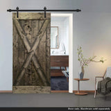 Stained Solid Pine Wood Sliding Barn Door, Espresso, 42"x84", X Series