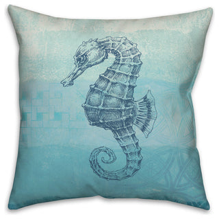 Abstract Seahorse 16x16 Throw Pillow Cover