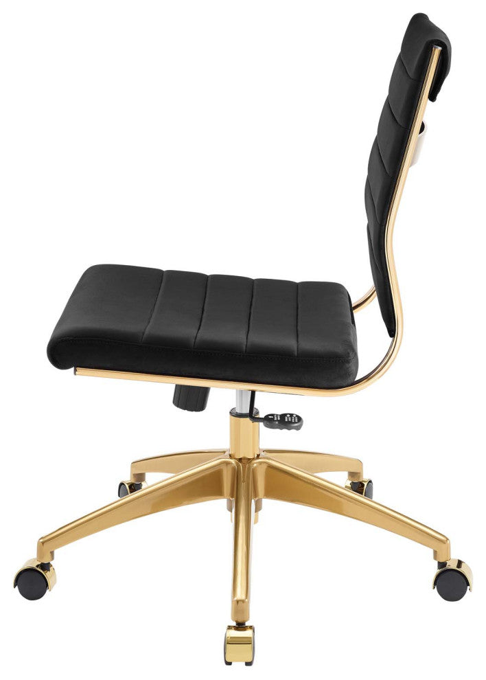Computer Work Desk Chair, Velvet, Black, Modern, Home Business Office Furniture