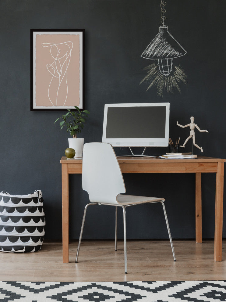 "One Line Figure" Framed Painting Print, 8x12