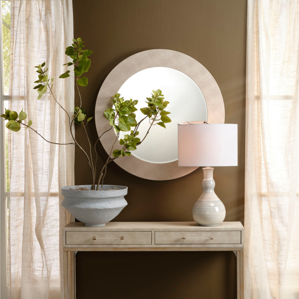 Landscape Cotton Mache Large Bowl, Blue