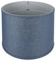 French Drum Burlap Lampshade, 14"x16"x11", Denim Blue