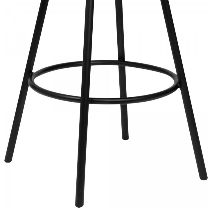 Dover 26" Counter Height Barstool, Matte Black Finish and Black Faux Leather