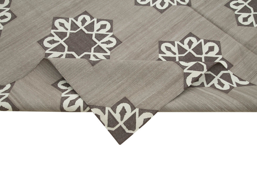 Rug N Carpet - Handmade Wool 7' 10'' x 9' 8'' Flatweave Dhurrie Kilim Rug