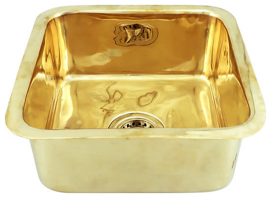Nantucket Sinks'' SQRB-7SM 16.625 Inch Brass Square Dualmount Bar Sink