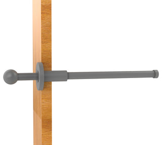 Traditional Retractable Pullout Garment Rod, Matte Gray