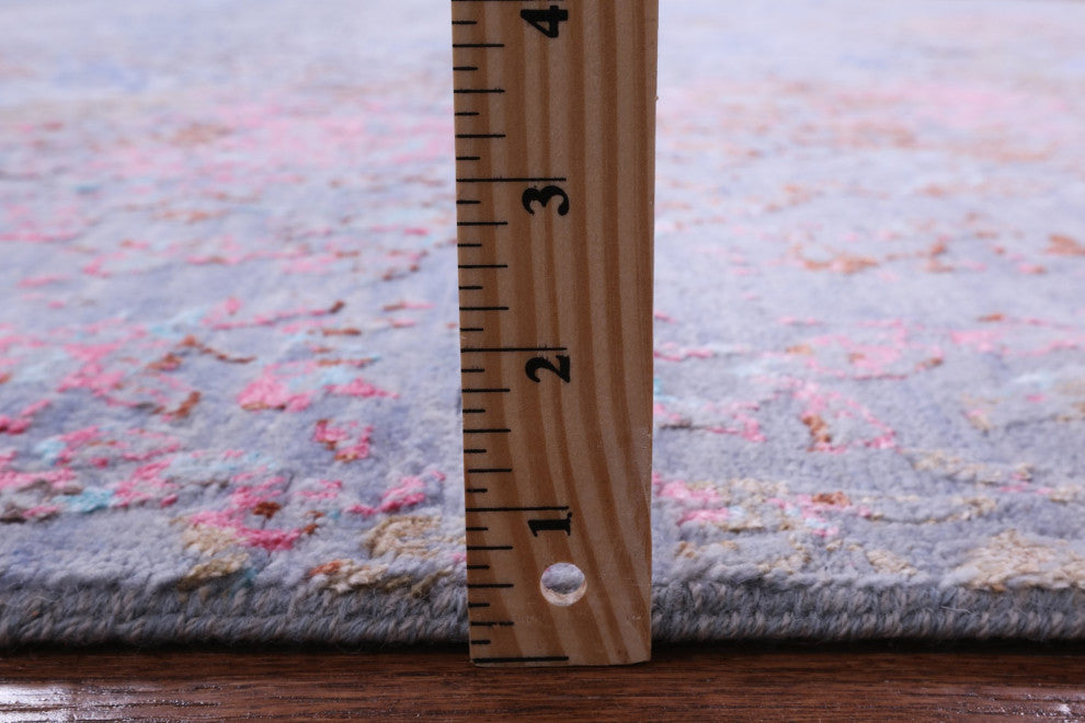 7' 11" X 10' 5" Wool and Silk Modern Handmade Rug Q9260
