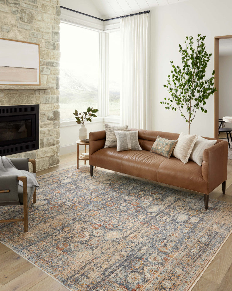 Angela Rose x Loloi Blake Navy / Multi 5''-3" x 5''-3" Round Area Rug