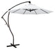 9' Bronze Cantilever Crank Lift 360-Rotation Aluminum Umbrella, Olefin, White