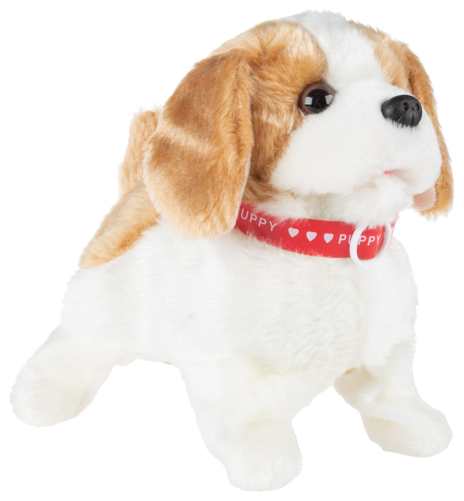 Interactive Plush Puppy Toys Battery-Operated Robot Dog Walks, Barks,, Flips