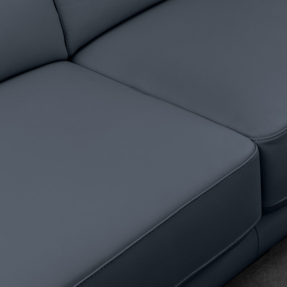 Claudius Leather 4pc Sectional With Power Seats and Adjustable Headrests