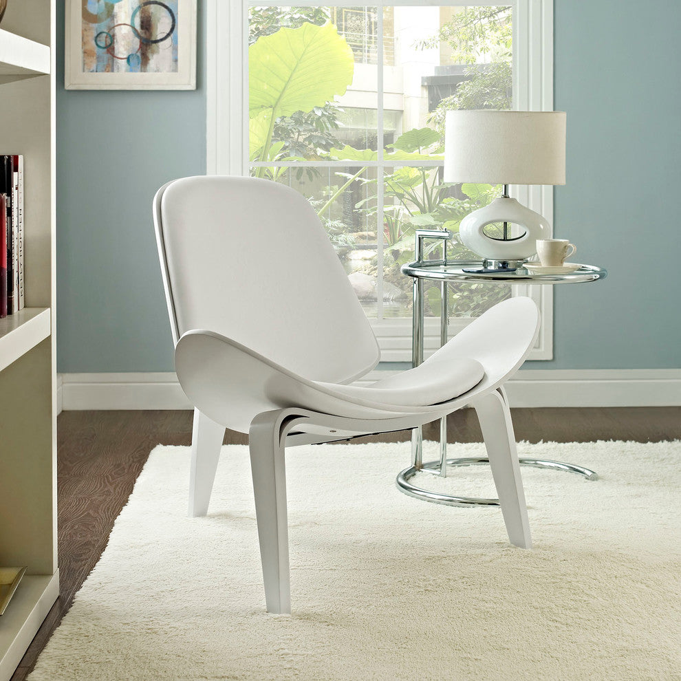 Modern Contemporary Living Room Lounge Chair White